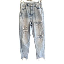 American Eagle Women's Size 6 Curvy Mom Jean Distressed Jeans Grungy High Rise