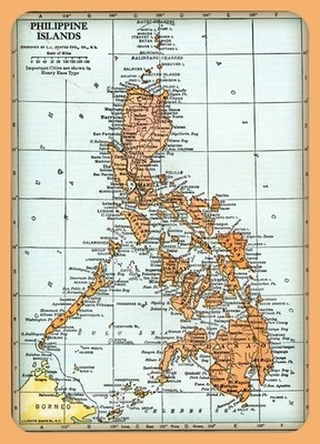 Vintage MAP of the PHILIPPINE ISLANDS from 1938 - 8.5 x 11 inch Photo Print