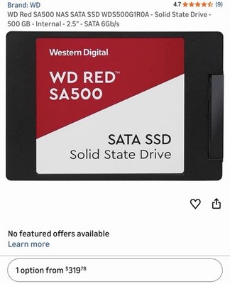 WD Red SA500 NAS SATA SSD WDS500G1R0A - Solid State Drive - 500 GB 