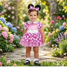 Minnie Mouse Costume Kids Disney Clubhouse Pink Polka Dot Dress Infant 12-18M