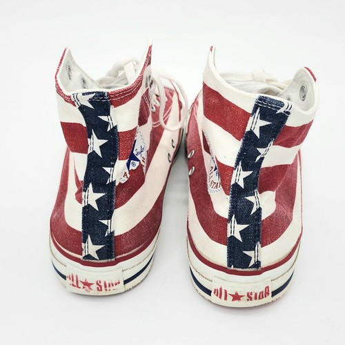 Vintage Made In USA American Flag Converse Sneakers Men's Size 10 Stars Stripes - Picture 6 of 11