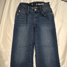 Gap Boys Straight Jeans Adjustable Waist Blue Denim Size 8