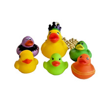 Lot Of 6 Assorted Colored Rubber Ducks Cruise Jeep Ducks