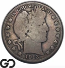 1913-S Barber Half Dollar, San Francisco Mint Issue