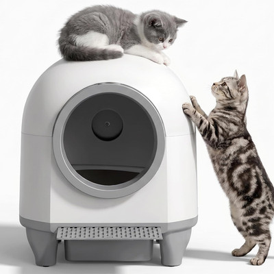 Automatic Self-Cleaning Cat Litter Box with App Control & Safety Sensors