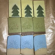 9 bars soap Pacha Soap Co. hand crafted scented assorted made US New Christmas