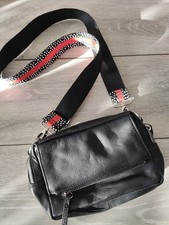 Whistles Black Cow Leather Bibi Cross Body Bag Womens