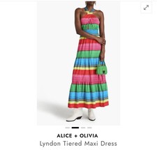 ALICE + OLIVIA Lyndon Striped Maxi Dress size 4 