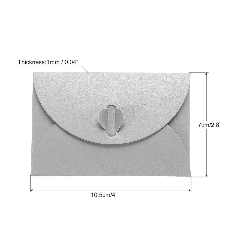 50件装迷你信封心扣婚礼问候派对灰色 — 第 2/4 张图片