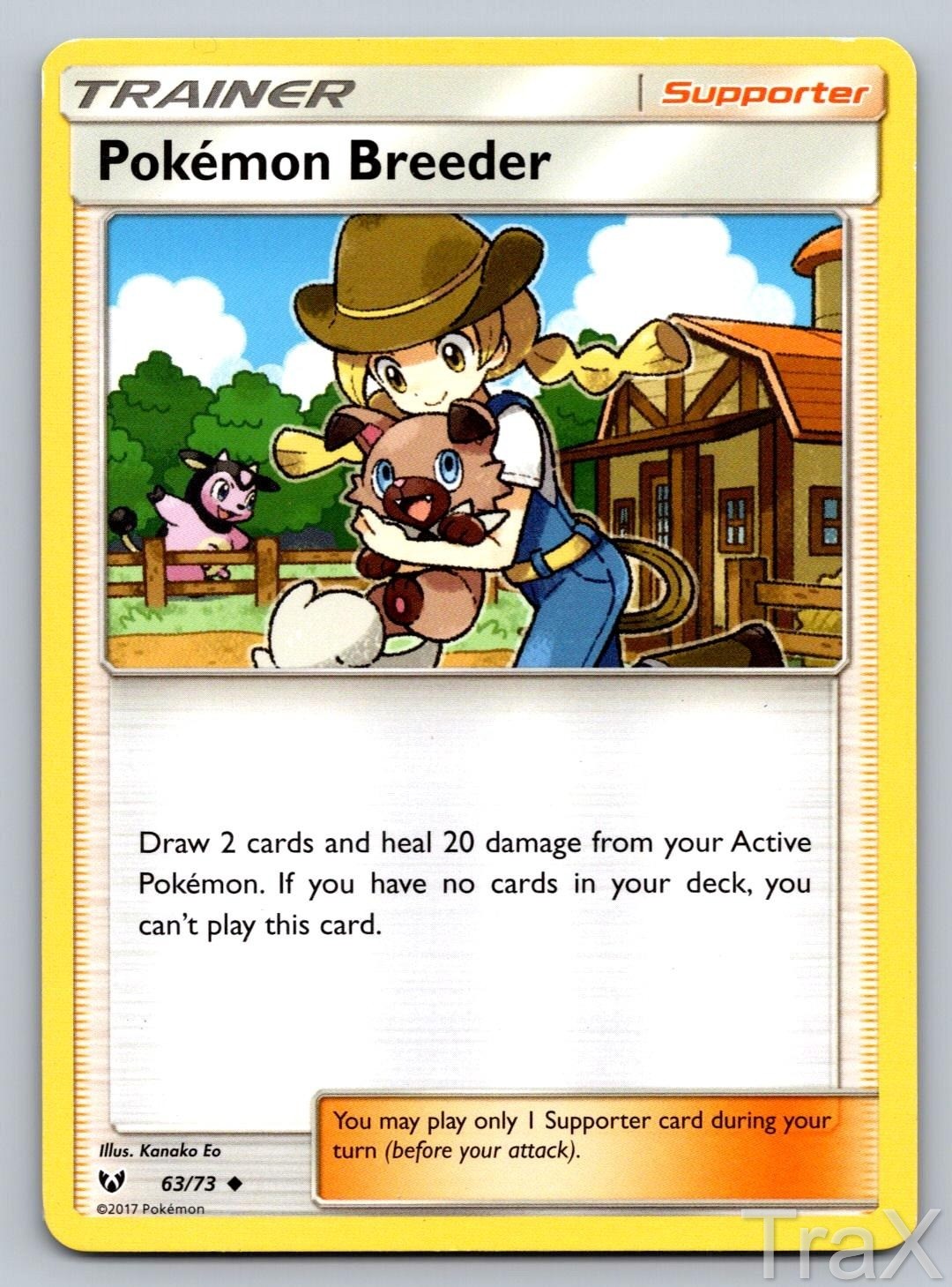 Pokemon Breeder 63/73 Shining Legends Pokemon LP Uncommon