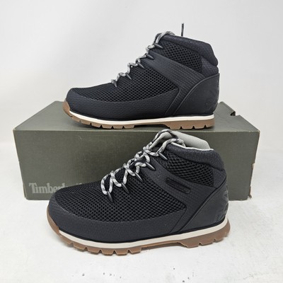 Youth Timberland Euro Sprint Mid Hiker Black Mesh Boots / TB0A1QC8 001 / Size 5