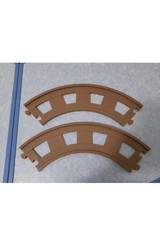 ELC Happyland Brown Train Track  Pair of CURVES