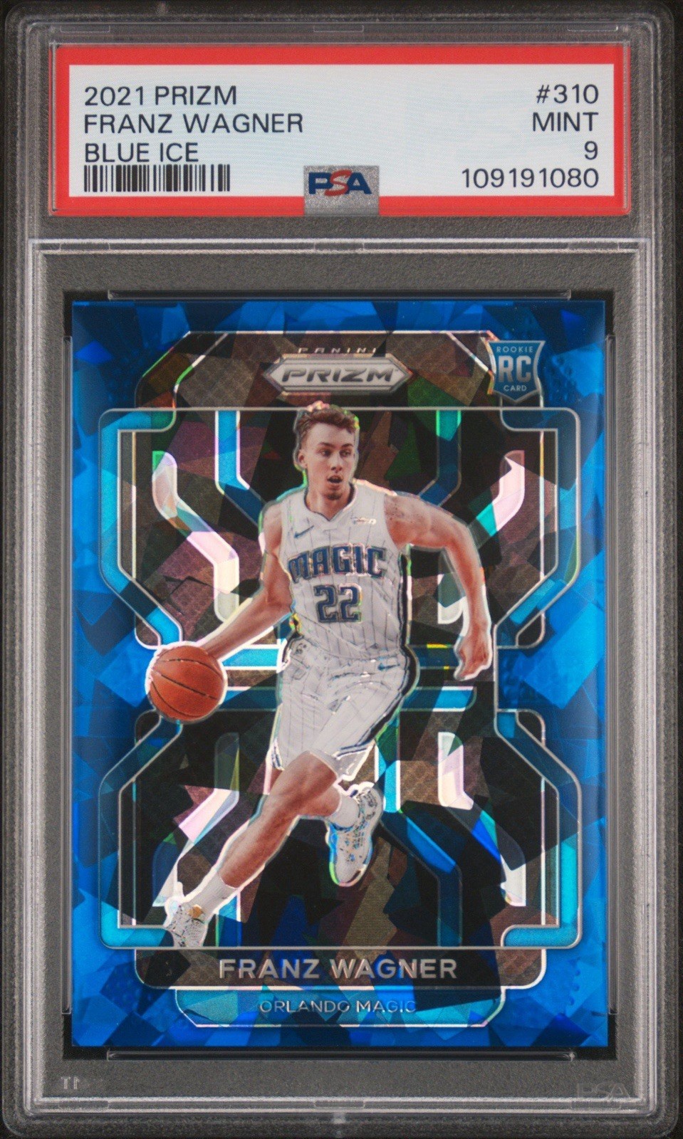 2021-22 Panini Prizm Franz Wagner Rookie /125 Blue Ice RC #310 Magic PSA 9