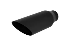 Flat Black Exhaust Tip  HI-Temp Powder Coat 2.25" Inlet 3.5" Outlet 12" L