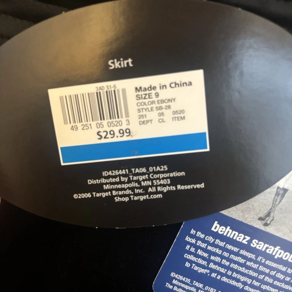 Falda lápiz Behnaz Sarafpour negra metálica para Target talla 9 nueva con etiquetas Foto 3 de 4