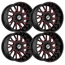 Set-4 Xf Off-road Xf-230 18x9 6x1356x139.7 0mm Black Red Wheels Rims 18 Inch