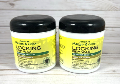 Jamaican Mango & Lime Locking Firm Wax Moringa Seed Oil Manuka Honey 6oz (2Pack)