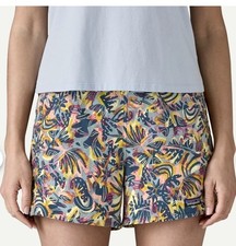 Pantaloncini corti donna Patagonia 5” Baggies tasche nylon 69 dollari Wild Botanist 57059 MD nuovi con etichette