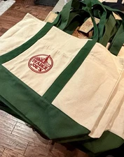 Trader Joe's Large Canvas Tote Bag Christmas 2025 Limited Edition Green New Tags