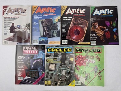 Lot 7 Vintage Atari Magazines 1986-87 Antic Resource, Explorer, Analog Computing