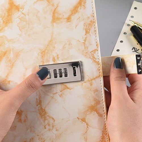 Creative Notepad Thickened Notebook Diary PU Leather A5 Password Book With Lock - Picture 11 of 18