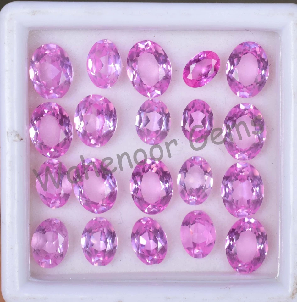 20 Pcs Natural MOGOK Pink Ruby 7.60 mm Oval Certified AAA+ Loose Gemstone - Image 2 of 4