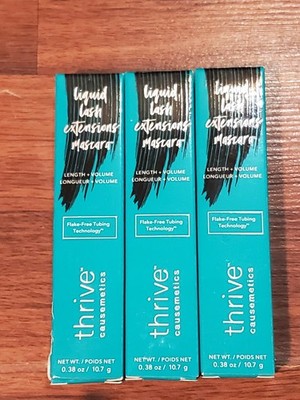 Lot of 3 Thrive Causemetics Liquid Lash Extensions Mascara Crystal Brown Black