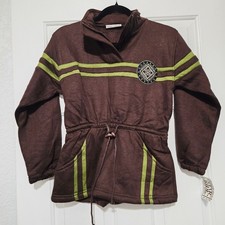 Star Ride Kids Tracksuit Set Brown Lime Green Quarter Zip Joggers 2 Piece M