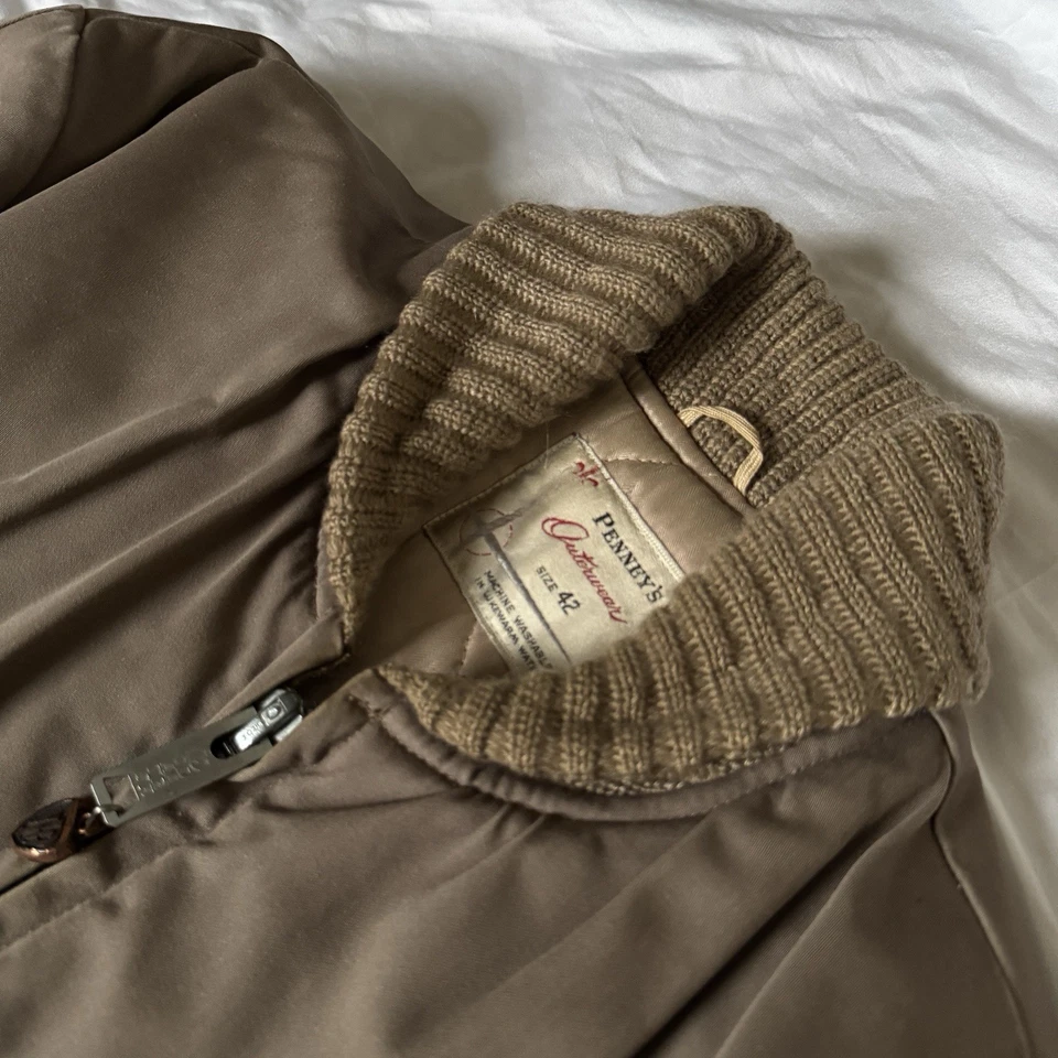 Abrigo Chaqueta Forrada con Edredón Prendas Exteriores Penney Años 50 De Colección 42 Corona Cremallera C&C Bombardero Foto 2 de 4