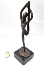 Tolle moderne Bronze Figur Tänzerin / Skulptur auf Granitsockel VINTAGE Design