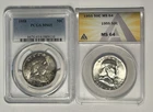 1955 ANACS MS 64 AND 1958 PCGS MS 65 FRANKLIN HALF DOLLAR