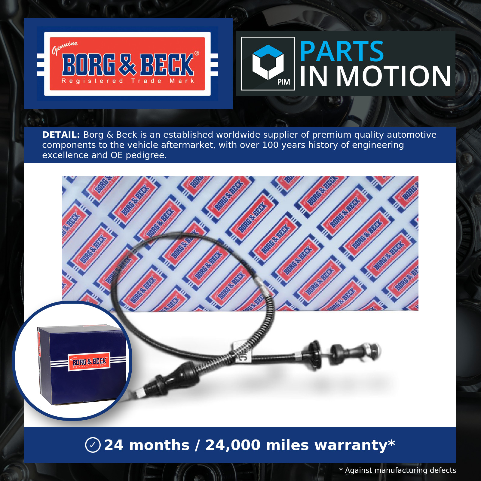 Clutch Cable BKC1075 Borg & Beck GVC5042 Genuine Top Quality Guaranteed New