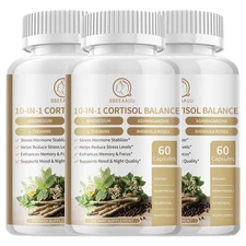 Cortisol Manager Supplement for Stress Relief & Adrenal Support,Vitamin D3 & C