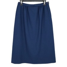 Pendleton Skirt Womens 8 Blue Wool Gathered Waist Lined A-line 90s Vintage