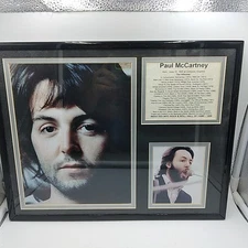 Vintage Paul McCartney Framed Photo Album Display Wood Beatles Wings 