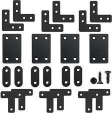 22 Pack Straight Brace Stainless Steel Black Flat Brace Straight Corner Braces S