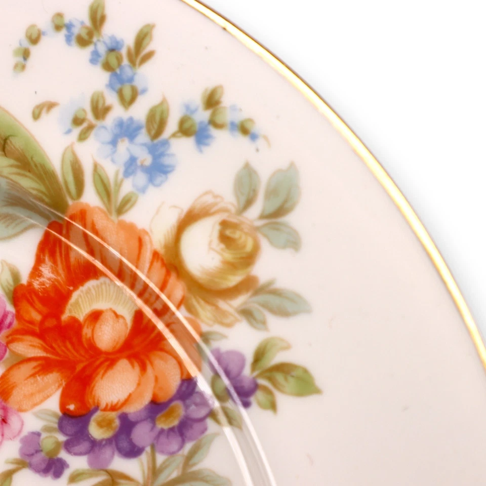 Plato de cena KPM Krister KPM2 9 3/4" varios florales dorados Alemania vintage años 30 Foto 2 de 4