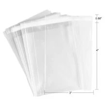 100 Pcs 3x4 2Mil Clear Flat Cello / 3"x4" Cellophane Bags Good for Candies Co...