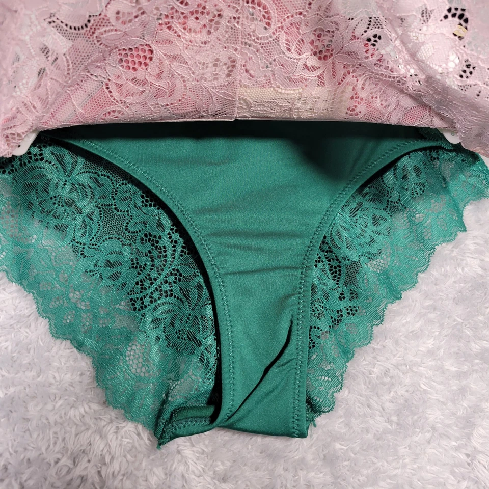 Bragas Jessica Simpson para mujer pequeñas a cuadros lisas vacaciones 3pk coquetas calce descarado Foto 2 de 4