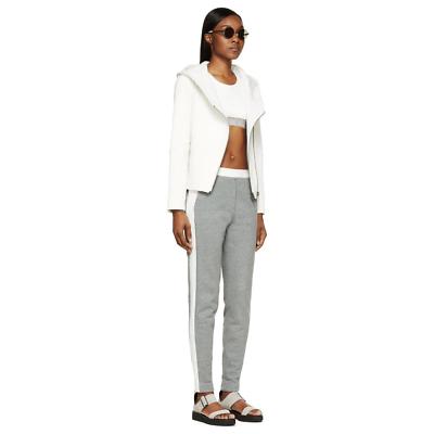 NWT Helmut Lang Natural Wither Hooded Leather/Textile Jacket White Hoodie Coat M