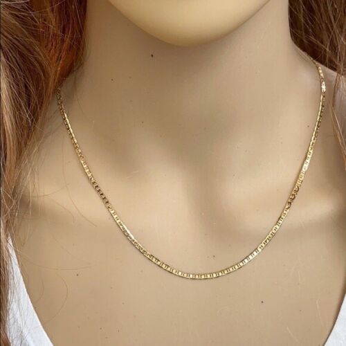 "Collar de cadena marinero de oro blanco fino fino sólido de 14 k 18"" 20"" 22"" 24" - Imagen 4 de 9