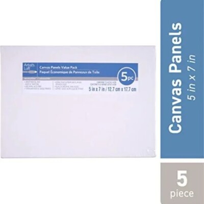 Canvas Panel 5 PACK 5 x 7 Artist Loft 12.7cm x 17.78cm 100% cotton NWT Sealed