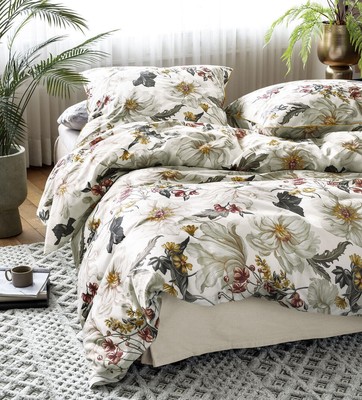Irisette Glamour Mako-Satin Bettwäsche 135x200 Rosen Blumen creme  8472-10