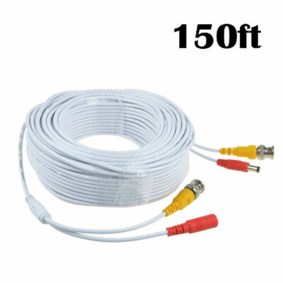 Fite ON 150ft BNC Video Power Cord for Zmodo Q-See Qsee PTZ Lorex Camera Cable