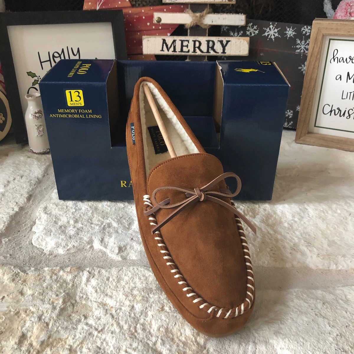 Polo Ralph Lauren Moccasin Brown Slippers for Men for sale | eBay