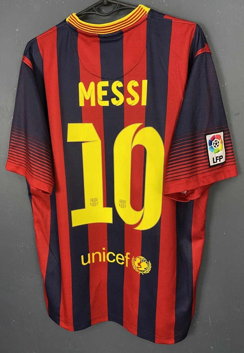 MEN'S NIKE FC BARCELONA 2013/2014 LEO MESSI SOCCER FOOTBALL SHIRT