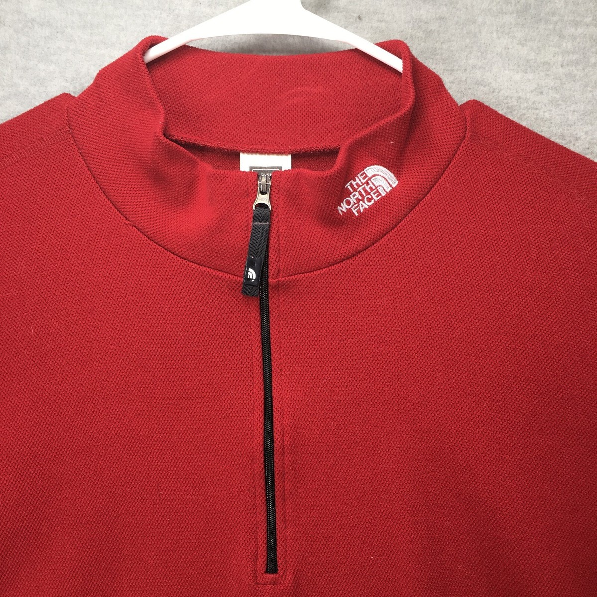 THE NORTH FACE フライトシリーズ The North Face Flight Series LARGE Logo 1/4 Zip Red Long Sleeve