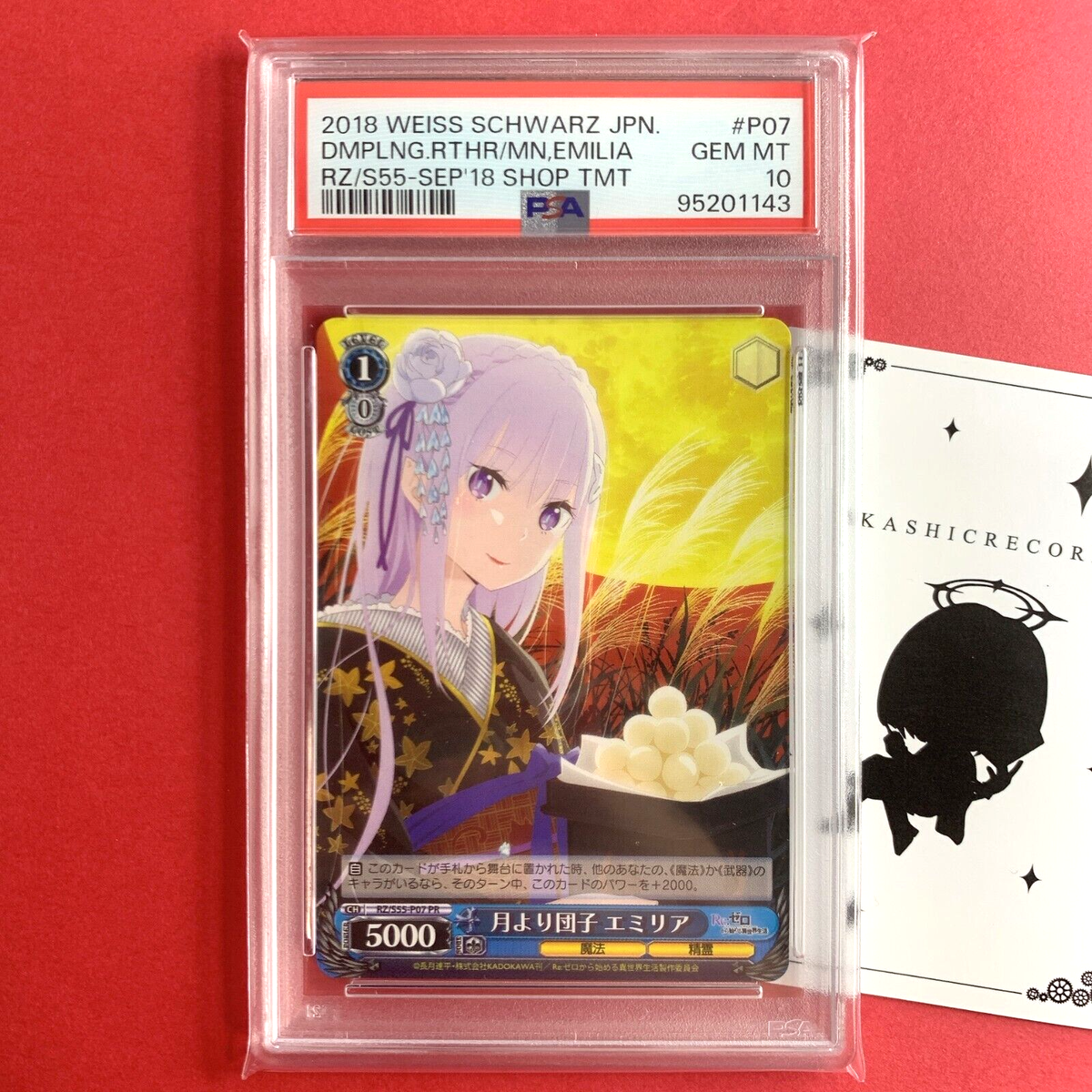 PSA 10 Weiss Schwarz Re:Zero RZ/S55-P07 PR Emilia Promo PSA 10 Weiss Schwarz Re:Zero RZ/S55-P07 PR Emilia Promo