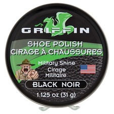 Griffin Black Water-Resistant Military Shine Shoe Polish - 1.125 Oz