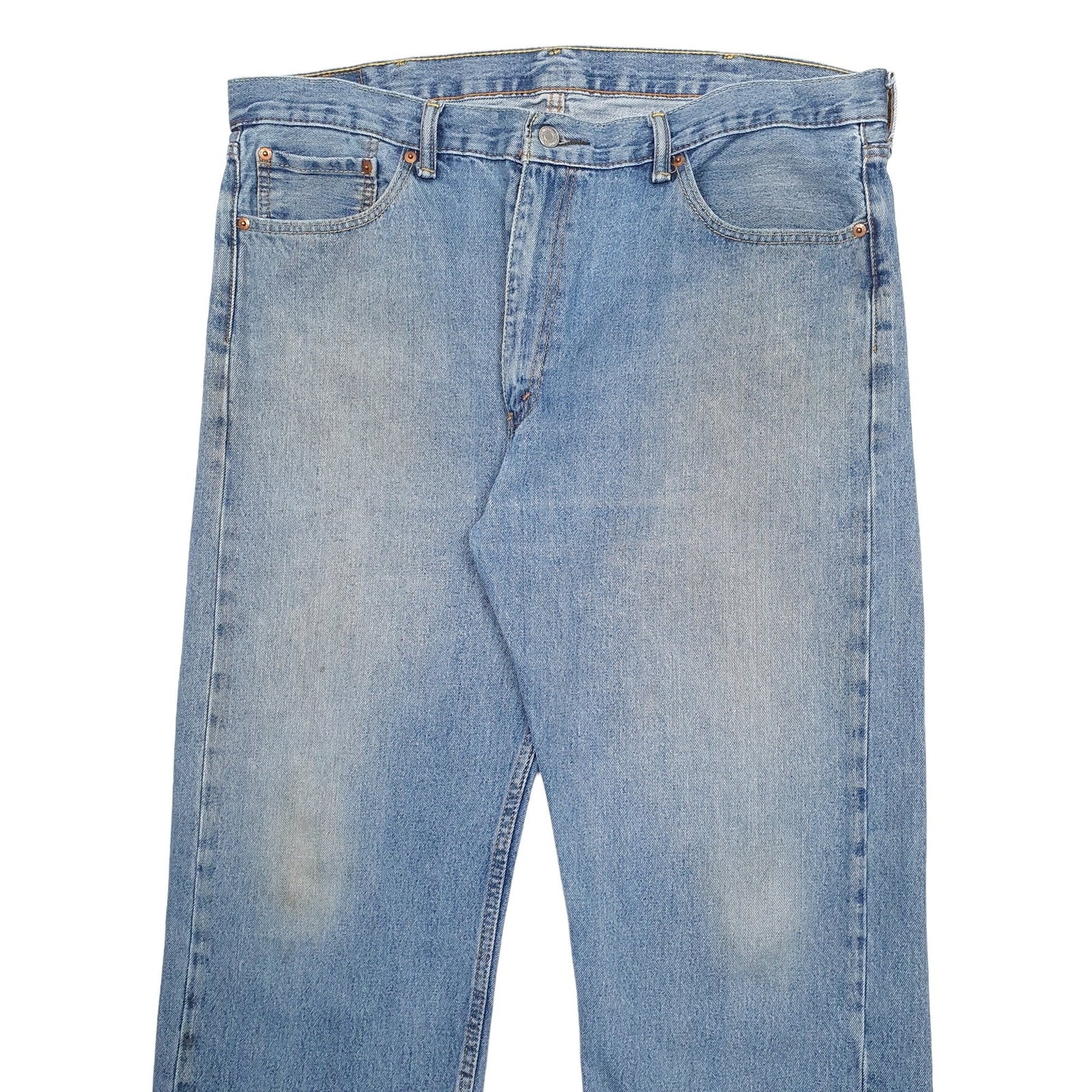LEVIS 505 Jeans Regular Fit Blue Denim Trousers Mens W40 L30 image 4